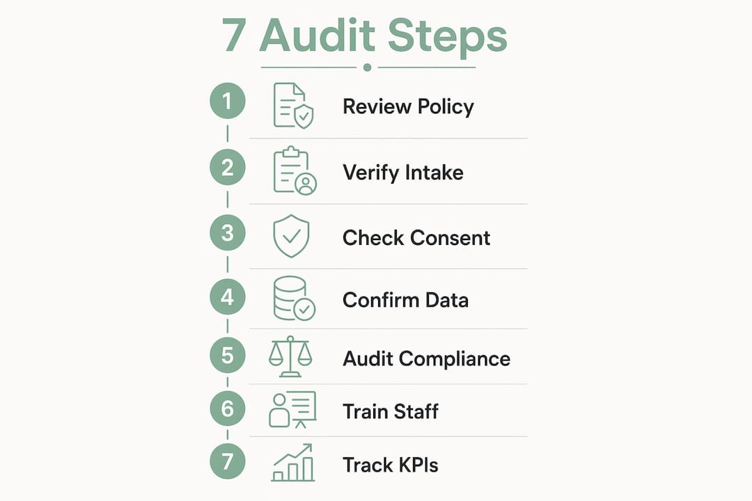 infographic showing 7 audit-ready intake steps