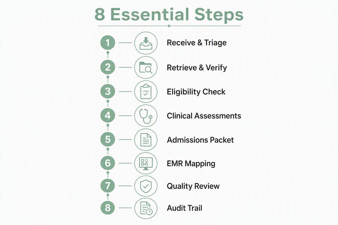 Infographic showing clinical record management steps